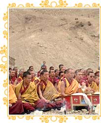 Buddhist Monks Chanting at Tabo Monastery Millenial Celebration