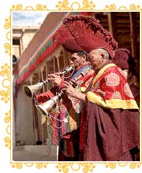 Monks Play Gyalings for Traditional Ladakhi Dance
